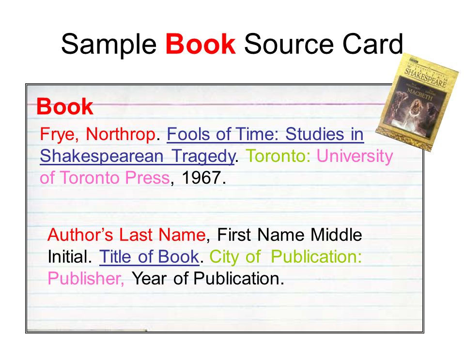 Source cards for research paper